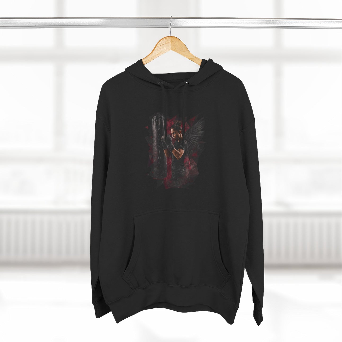 Women's "Warrior" Hoodie — Gothic Wings & Heart Illustration