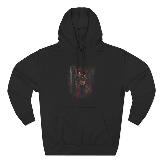 Women's "Warrior" Hoodie — Gothic Wings & Heart Illustration